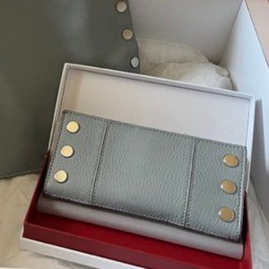 Hammitt 110 North Dust Blue/Brushed Silver Wallet